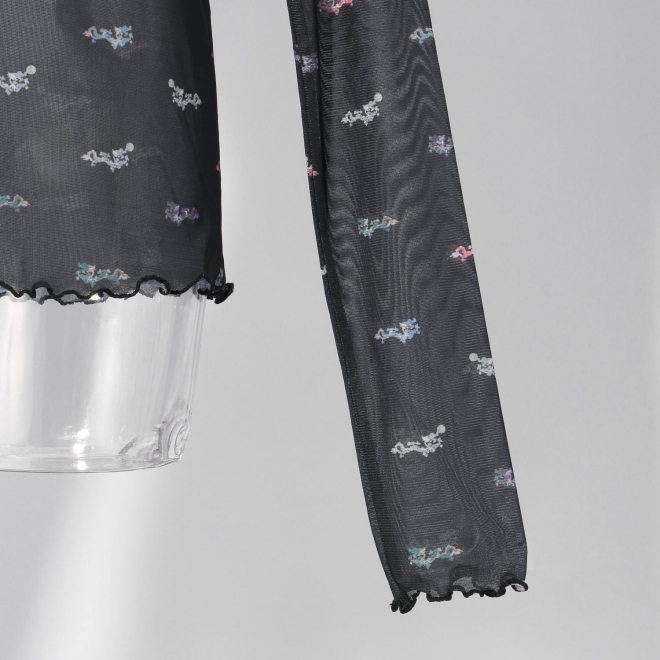 〈新色〉【まとう化粧品 HADA WEAR】TULLE HIGH NECK ブラウス 詳細画像 黒系マルチ 5