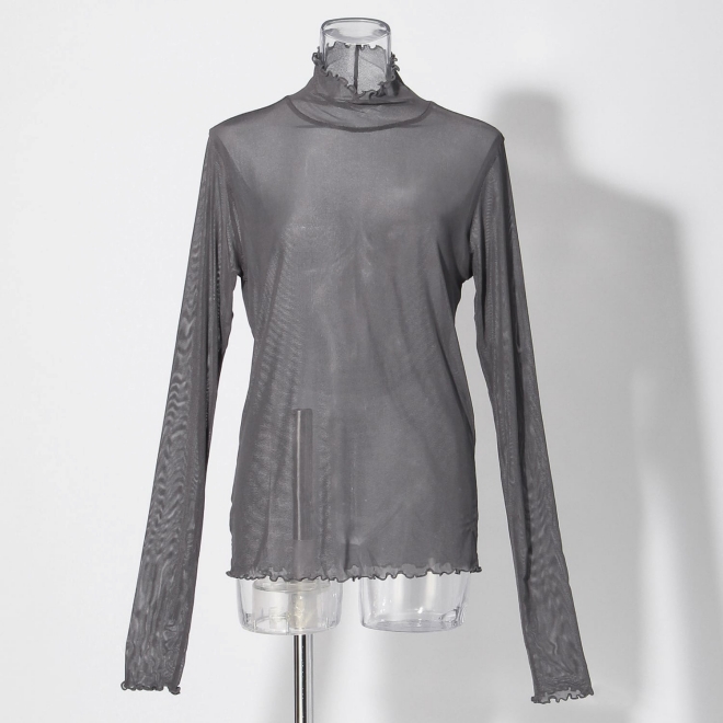 〈新色〉【まとう化粧品 HADA WEAR】TULLE HIGH NECK ブラウス