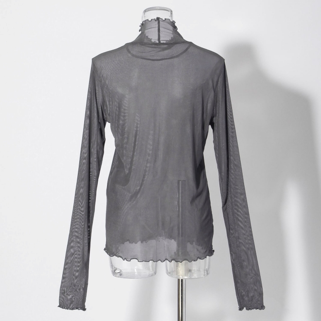 〈新色〉【まとう化粧品 HADA WEAR】TULLE HIGH NECK ブラウス 詳細画像 ライトグレー 3