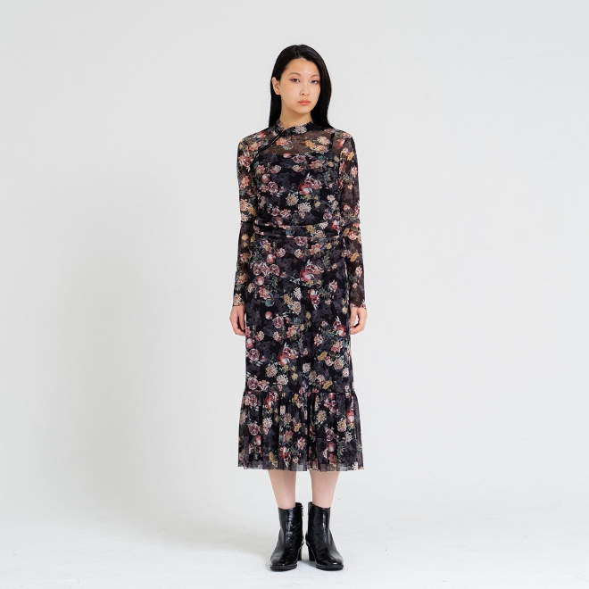 【COMING SOON】Pomegranate dragon print スカート