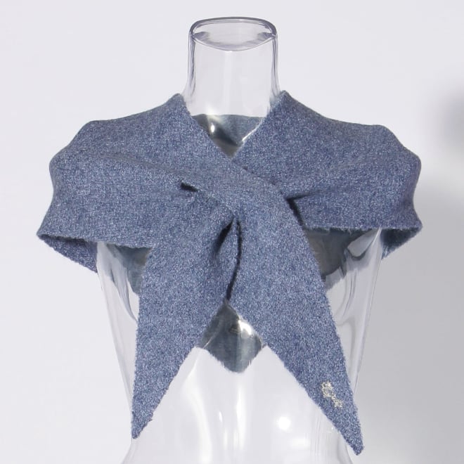 Triangle knit scarf with mini dragon embroidery 詳細画像 ライトブルー 1