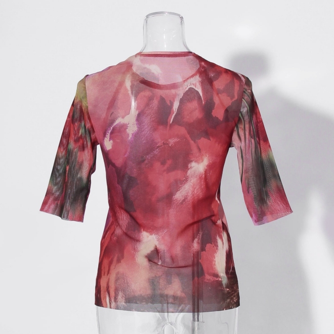 【COMING SOON】Watercolor print net ブラウス 詳細画像 赤系マルチ 3