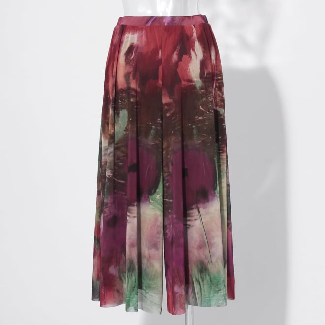 Watercolor print net パンツ 詳細画像 赤系マルチ 3