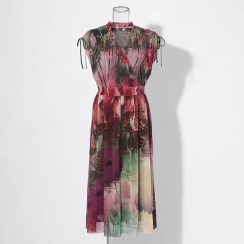 【COMING SOON】Watercolor print net ドレス