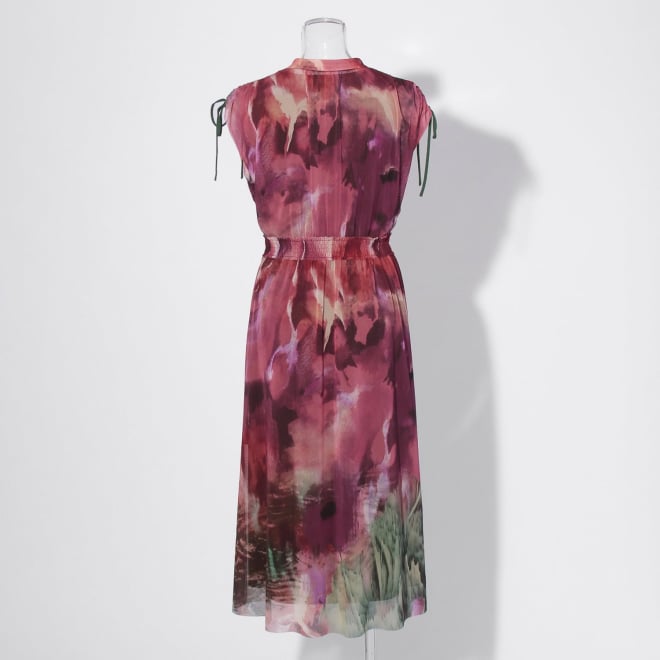 【COMING SOON】Watercolor print net ドレス 詳細画像 赤系マルチ 3