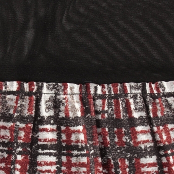 Plaid dragon print netting ブラウス 詳細画像