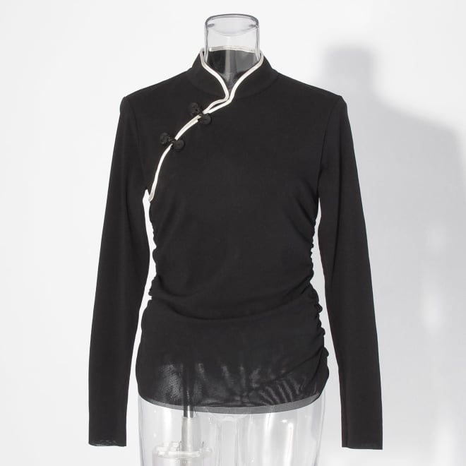 【COMING SOON】China top collection ブラウス 詳細画像 黒系マルチ 1