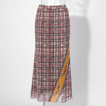 【COMING SOON】Plaid dragon print netting スカート