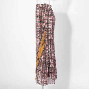 【COMING SOON】Plaid dragon print netting スカート 詳細画像
