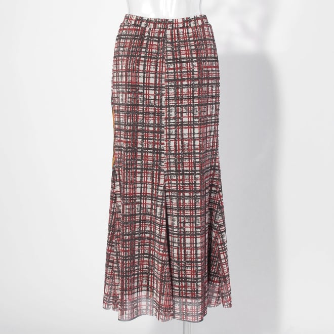 【COMING SOON】Plaid dragon print netting スカート 詳細画像 黒系マルチ 3