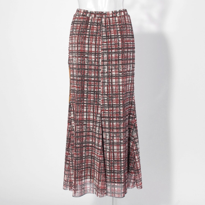 Plaid dragon print netting スカート 詳細画像 黒系マルチ 7