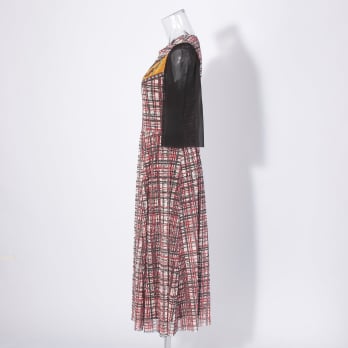 【COMING SOON】Plaid dragon print netting ドレス 詳細画像