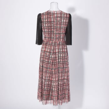 【COMING SOON】Plaid dragon print netting ドレス 詳細画像