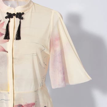 【COMING SOON】Lotus with goldfish print ブラウス 詳細画像