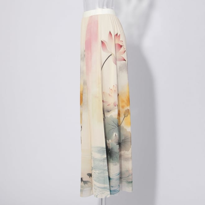 【COMING SOON】Lotus with goldfish print スカート 詳細画像 白系マルチ 2