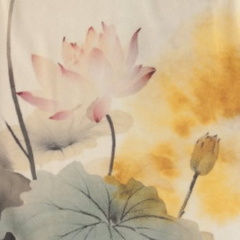 【COMING SOON】Lotus with goldfish print パンツ 詳細画像