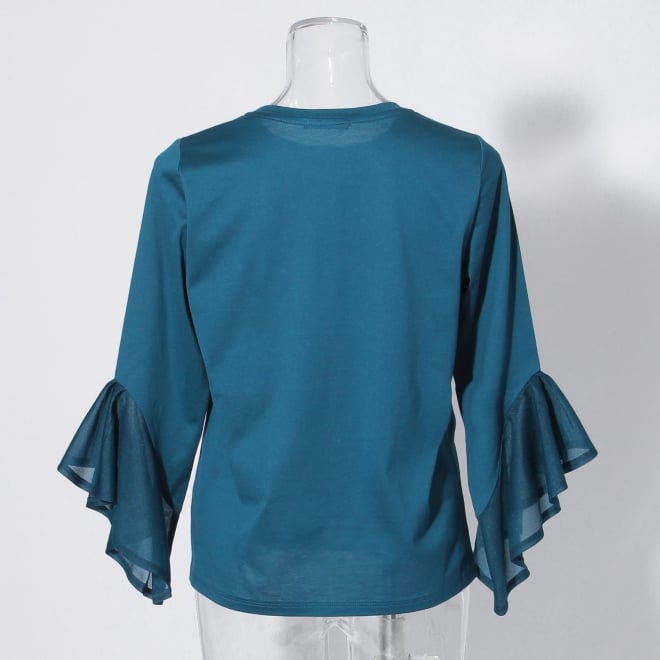 【COMING SOON】Sheer cuff top プルオーバー 詳細画像 ライトブルー 3