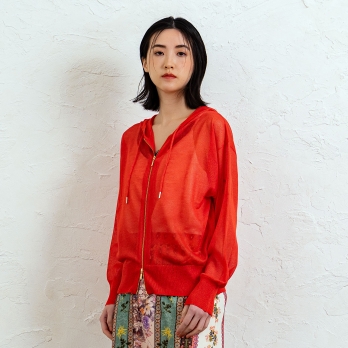 WLC シアーラメフードニット