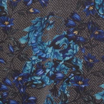 Herringbone dragon print net ブラウス 詳細画像