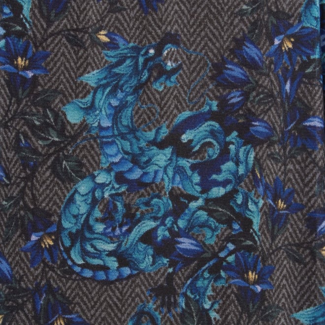 【COMING SOON】Herringbone dragon print net ブラウス 詳細画像 グレー系マルチ 5