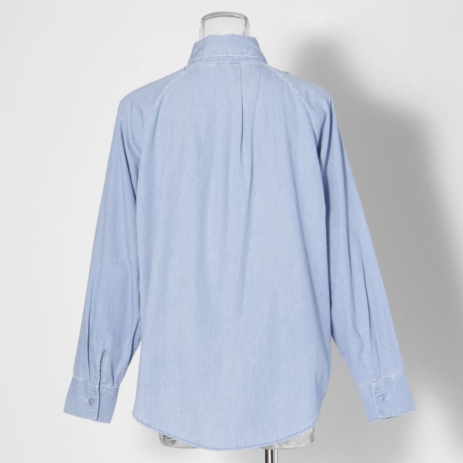Denim bowtie blouse with dragon embroidery 詳細画像 ライトブルー 3