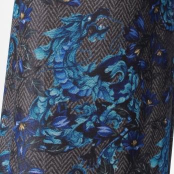 Herringbone dragon print net パンツ 詳細画像