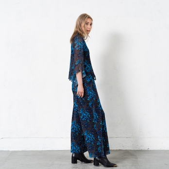 Herringbone dragon print net パンツ 詳細画像