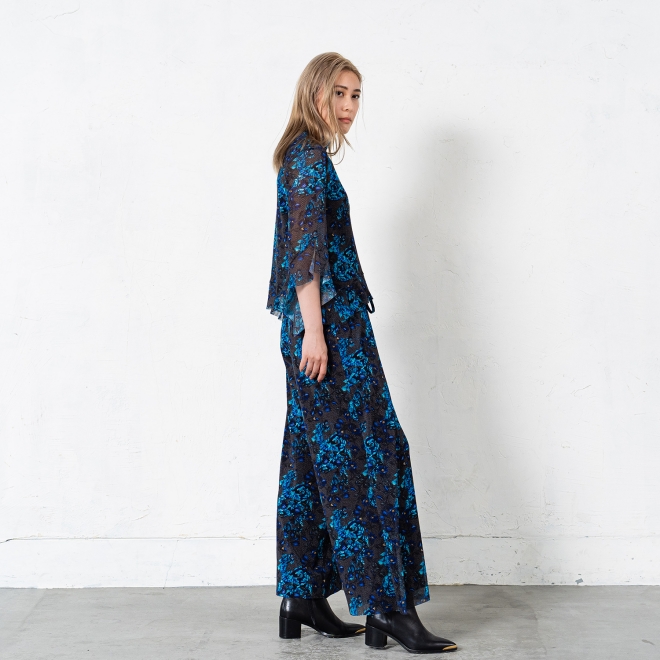 Herringbone dragon print net パンツ 詳細画像 グレー系マルチ 4