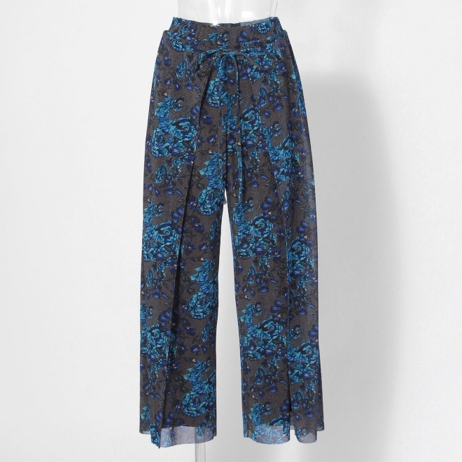 Herringbone dragon print net パンツ 詳細画像 グレー系マルチ 5