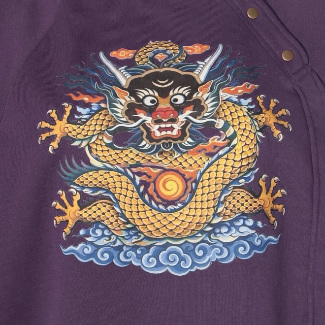 Dragon print プルオーバー 詳細画像 パープル 5