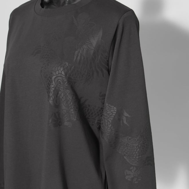 Dragon print long sleeve T-shirt 詳細画像 ライトグレー 4
