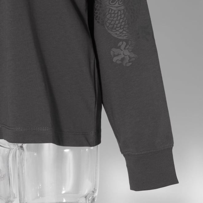 Dragon print long sleeve T-shirt 詳細画像 ライトグレー 5
