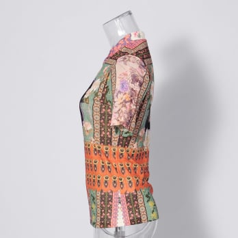 【COMING SOON】Garden print on stretch netting ブラウス 詳細画像