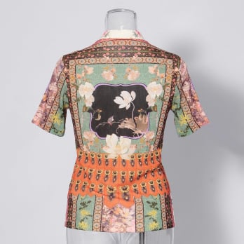 【COMING SOON】Garden print on stretch netting ブラウス 詳細画像