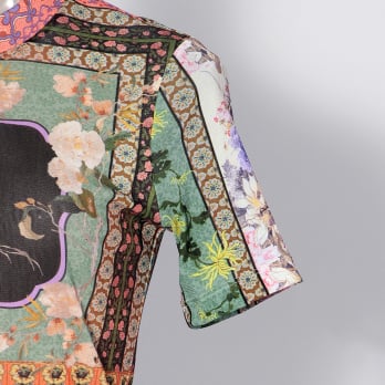 【COMING SOON】Garden print on stretch netting ブラウス 詳細画像