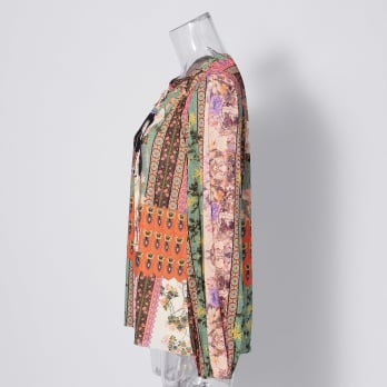 【COMING SOON】Garden print on stretch netting ブラウス 詳細画像