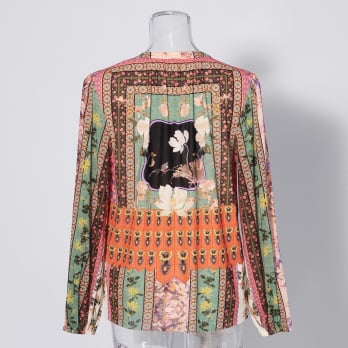【COMING SOON】Garden print on stretch netting ブラウス 詳細画像