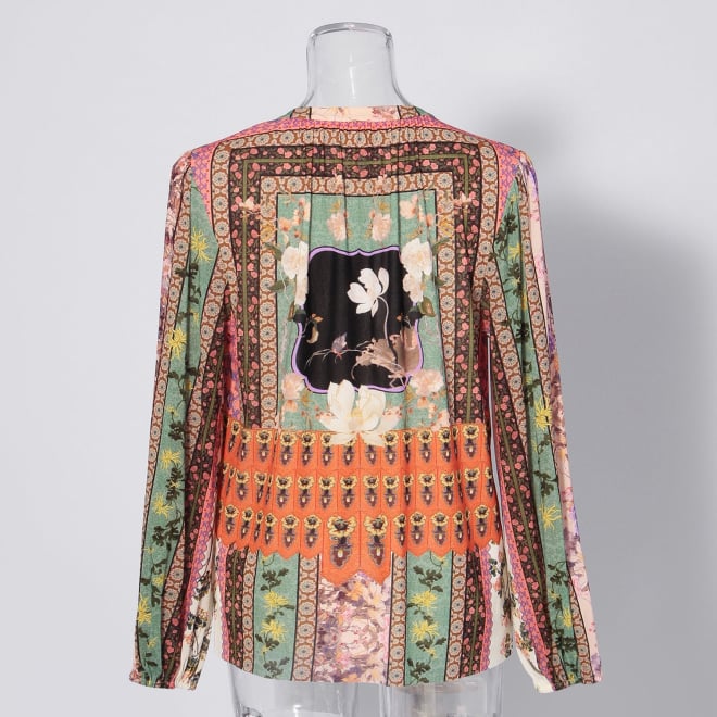 【COMING SOON】Garden print on stretch netting ブラウス 詳細画像 白系マルチ 3