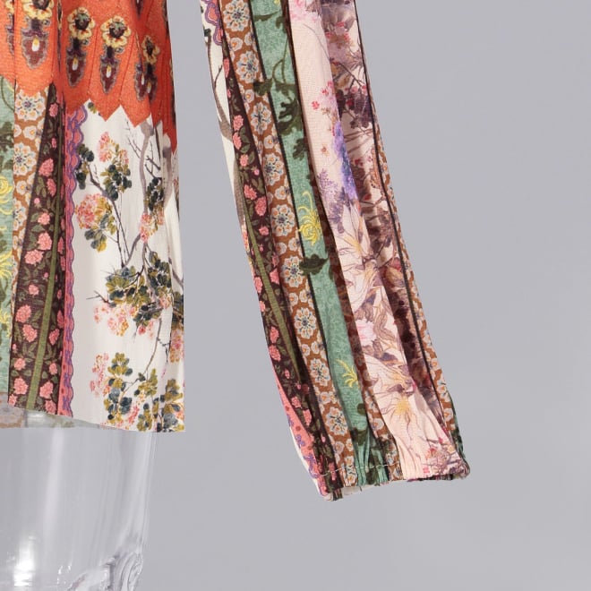 【COMING SOON】Garden print on stretch netting ブラウス 詳細画像 白系マルチ 5