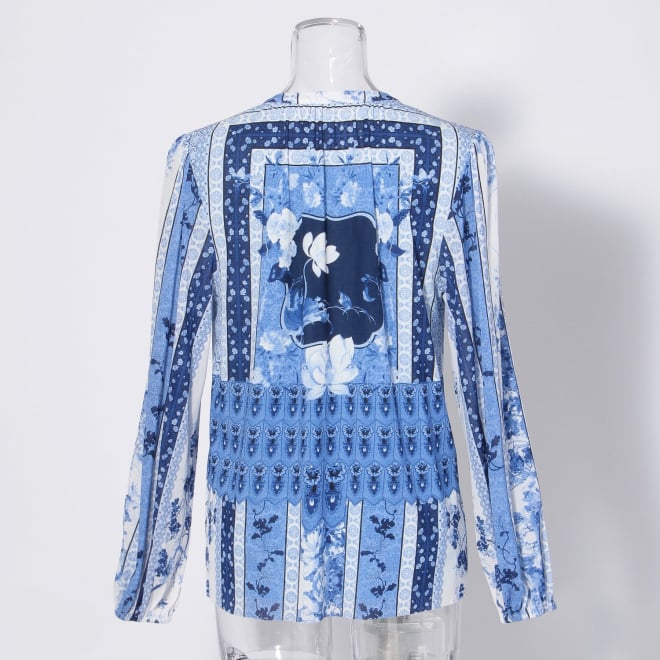 【COMING SOON】Garden print on stretch netting ブラウス 詳細画像 ブルー系マルチ 2