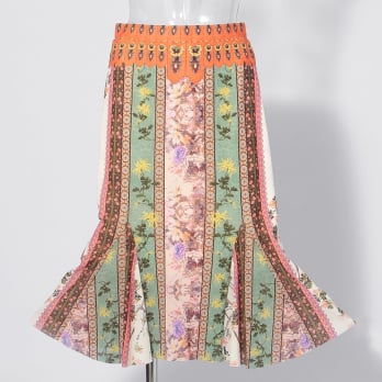 【COMING SOON】Garden print on stretch netting スカート 詳細画像