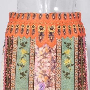 Garden print on stretch netting スカート 詳細画像