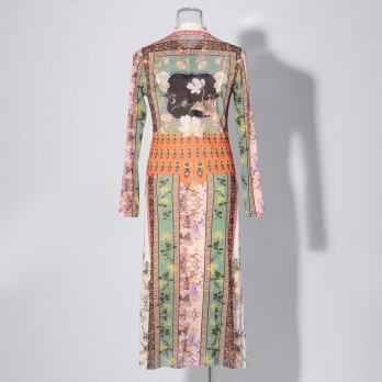 【COMING SOON】Garden print on stretch netting ドレス 詳細画像