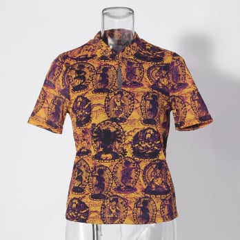 【COMING SOON】Tanka print on net ブラウス