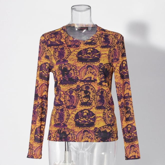 【COMING SOON】Tanka print on net ブラウス