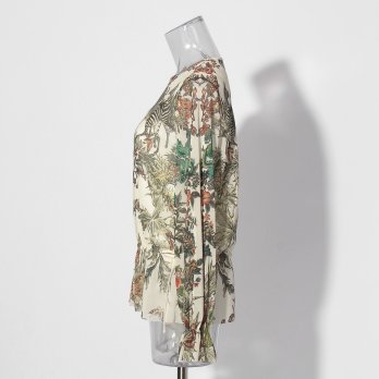 Zodiac print net ブラウス 詳細画像