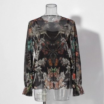 【COMING SOON】Zodiac print net ブラウス