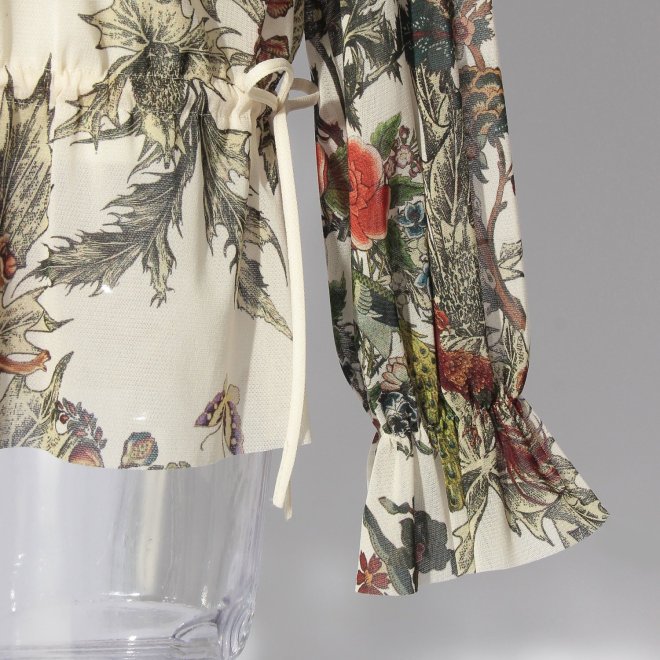 Zodiac print net ブラウス 詳細画像 白系マルチ 6