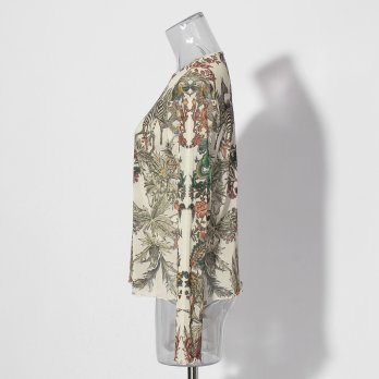 Zodiac print net ブラウス 詳細画像