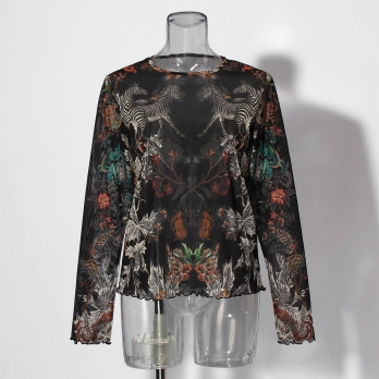 【COMING SOON】Zodiac print net ブラウス